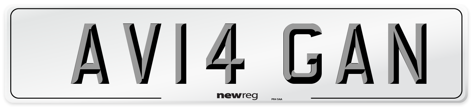 AV14 GAN Number Plate from New Reg
